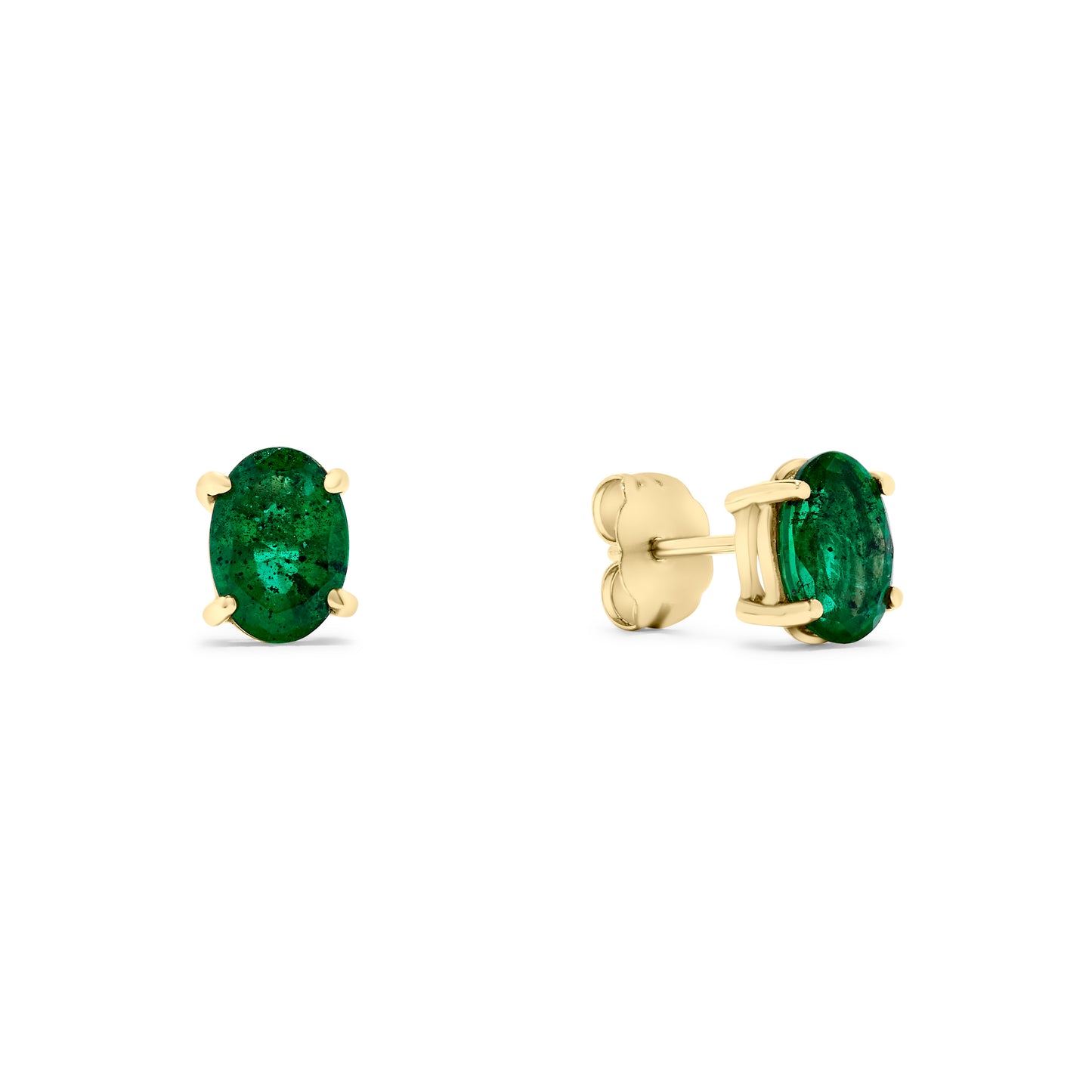 2.00 TCW Natural Oval Cut 14K Yellow Gold Earrings