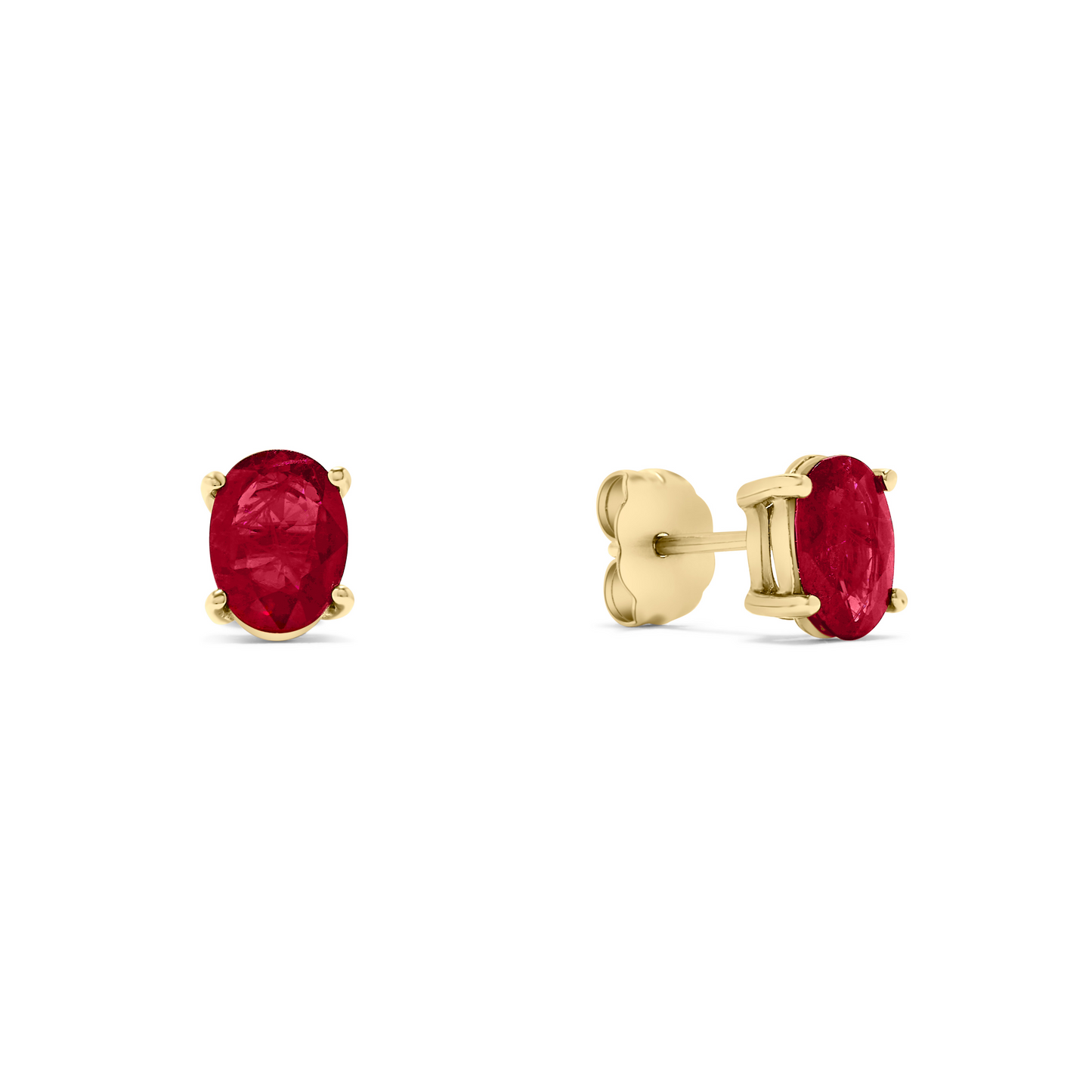 2.00 TCW Natural Oval Cut 14K Yellow Gold Earrings