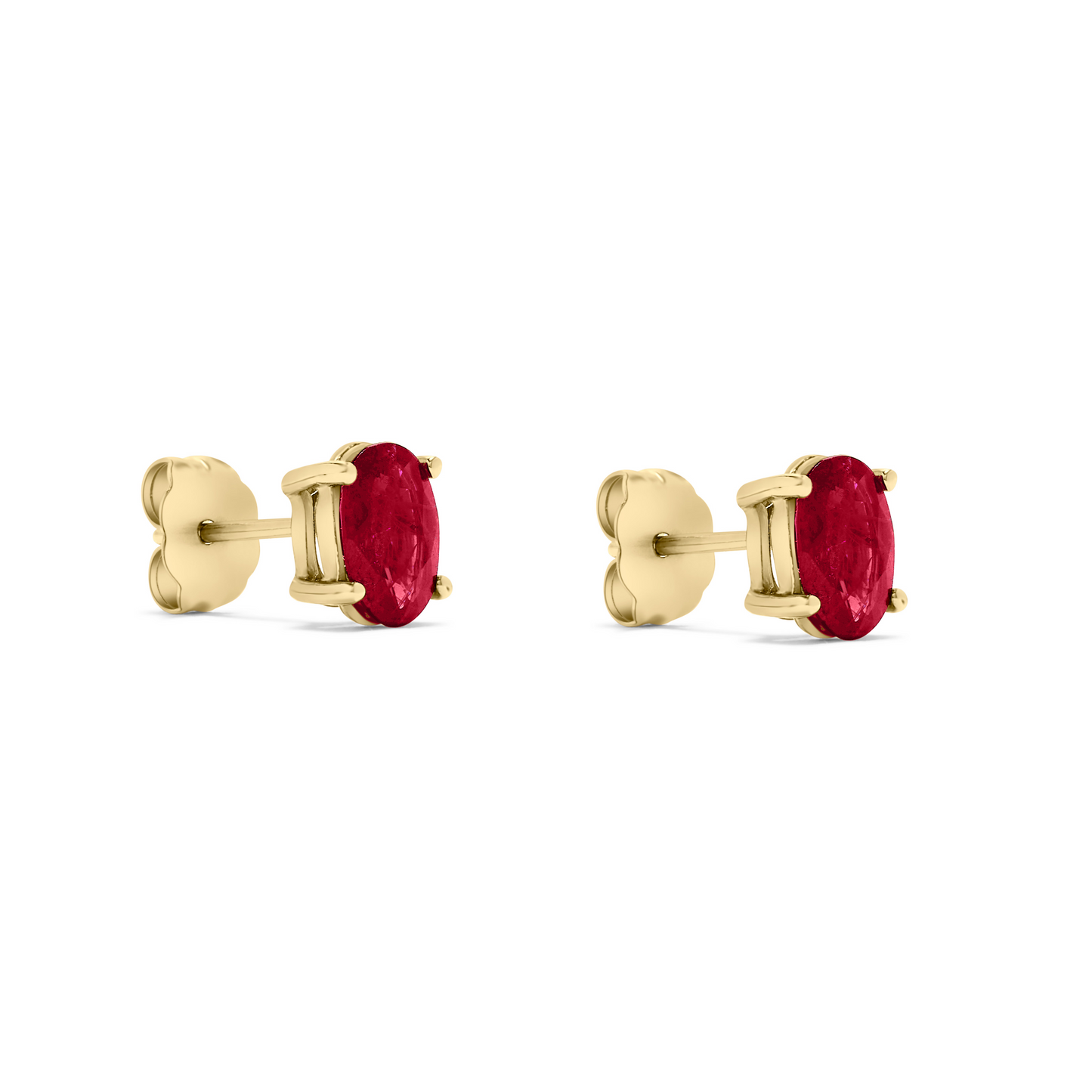 2.00 TCW Natural Oval Cut 14K Yellow Gold Earrings