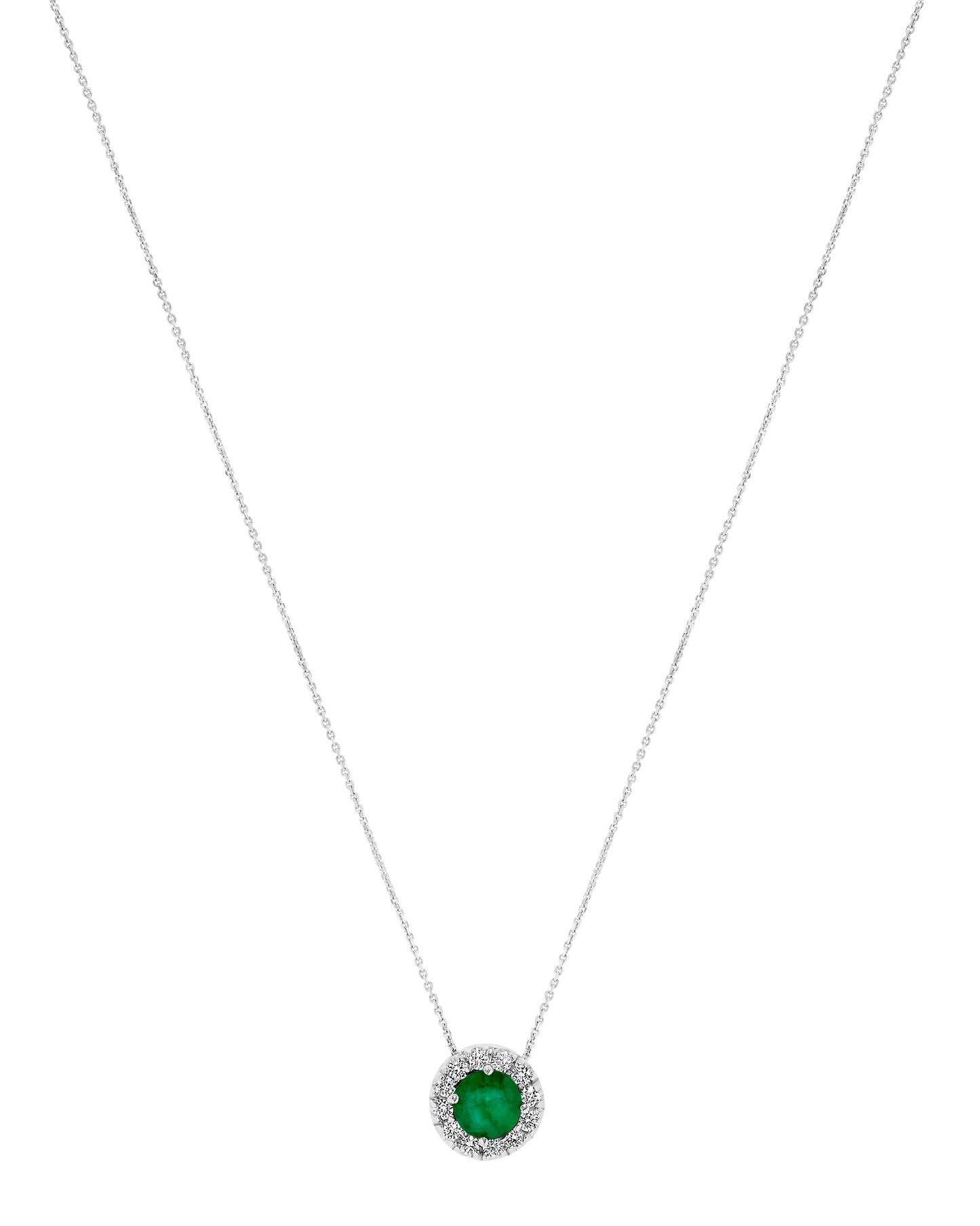 14K White Gold .84 TCW Natural Oval Cut White Diamonds Pendant