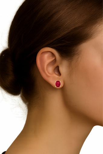 2.00 TCW Natural Oval Cut 14K Yellow Gold Earrings