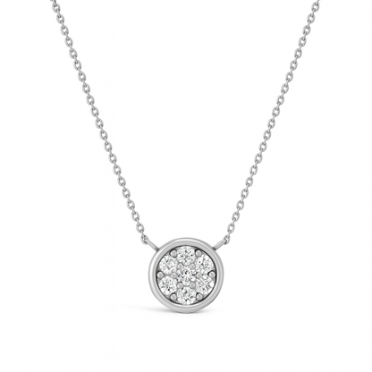 14K White Gold .46 TCW Natural Round Cut White Diamond Necklace