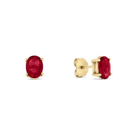 2.00 TCW Natural Oval Cut 14K Yellow Gold Earrings