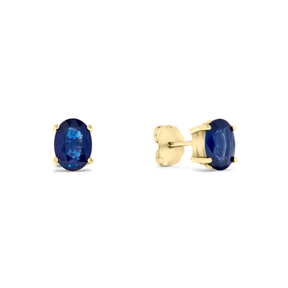 2.00 TCW Natural Oval Cut 14K Yellow Gold Earrings