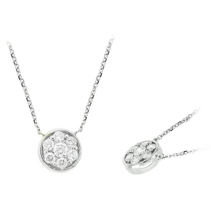 14K White Gold .46 TCW Natural Round Cut White Diamond Necklace