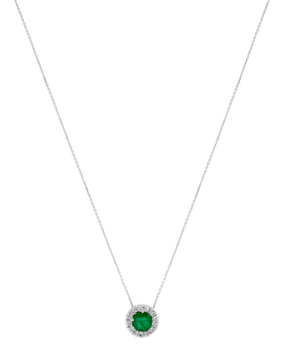 14K White Gold .84 TCW Natural Oval Cut White Diamonds Pendant