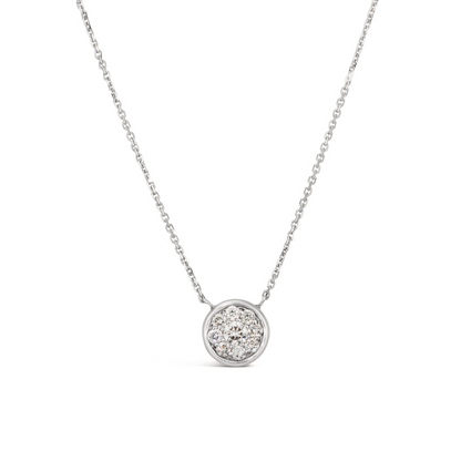 14K White Gold .40 TCW Natural Round Cut White Diamond Necklace