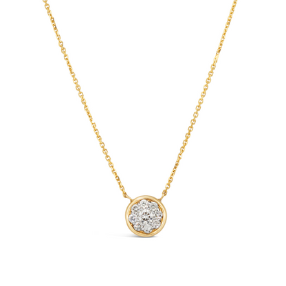 14K Yellow Gold .40 TCW Natural Round Cut White Diamond Necklace