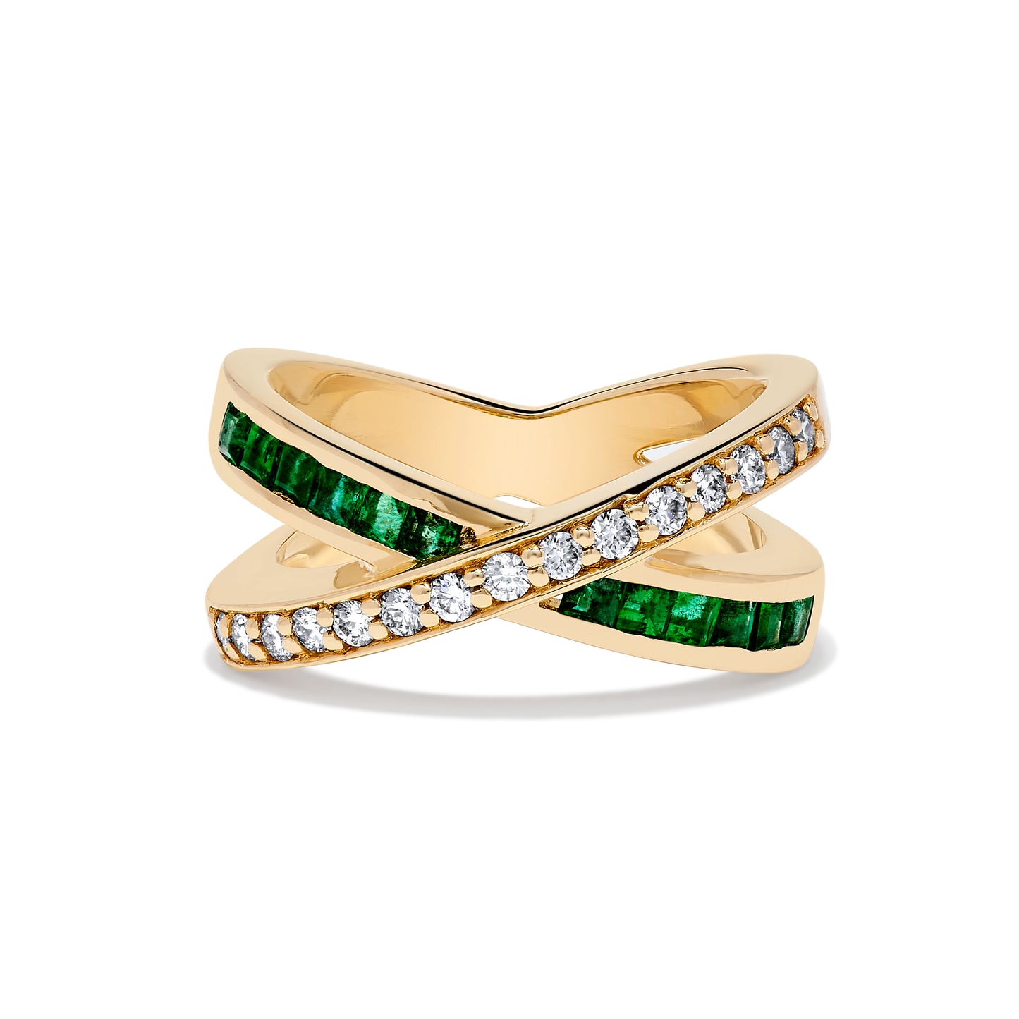 .88 TCW Natural Square Cut Emerald and Diamond 14K Yellow Gold Engagement Ring