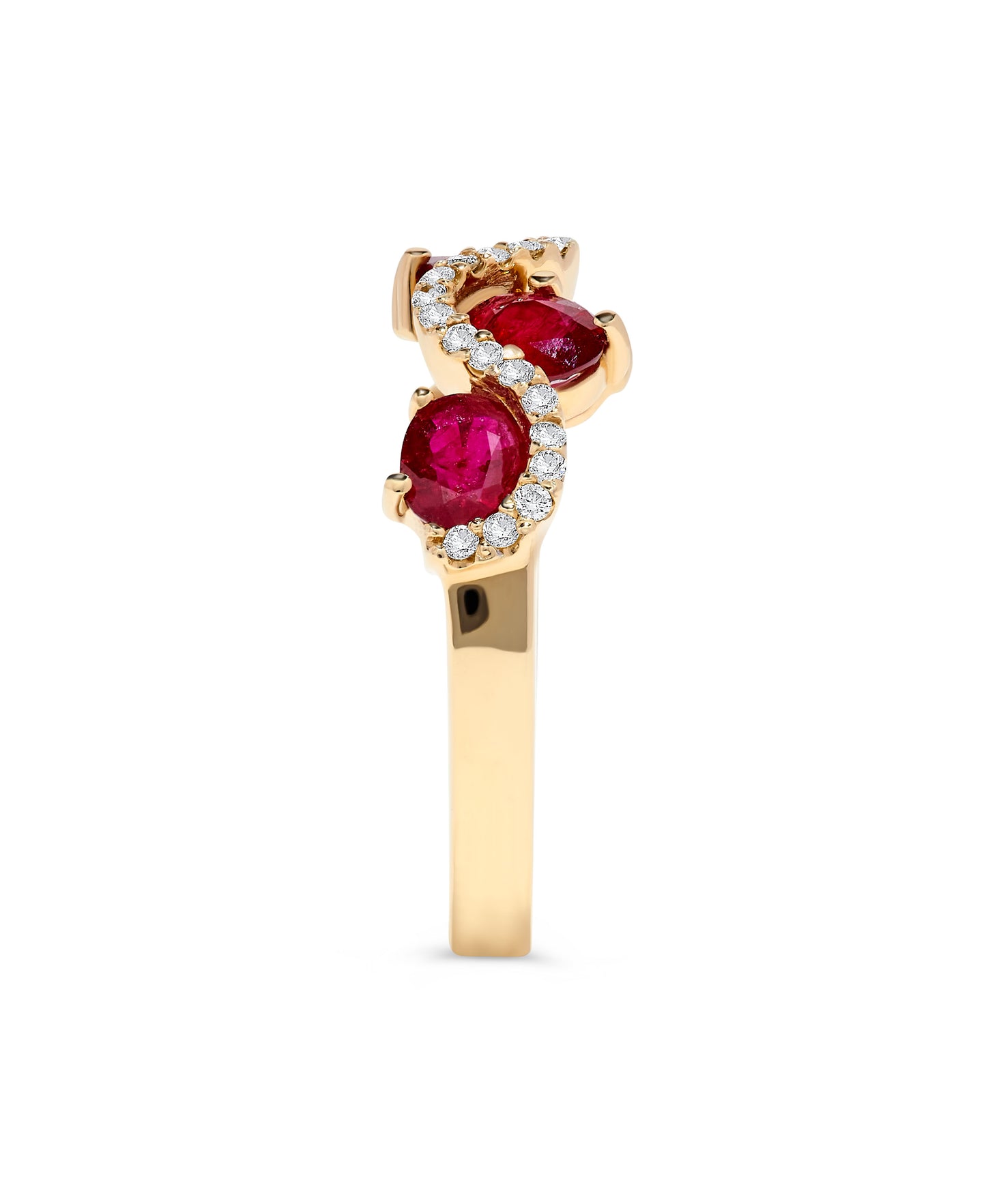 2.68 TCW Natural Oval Cut Red Ruby and Diamond 14K Yellow Gold Engagement Ring