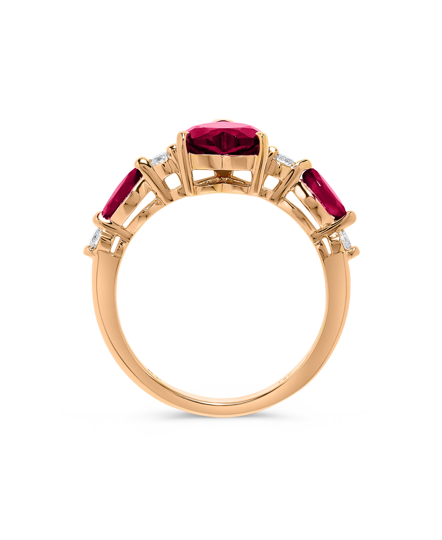 1.89 TCW Natural Heart Shaped Pink Topaz with Diamonds 14K Rose Gold Ring
