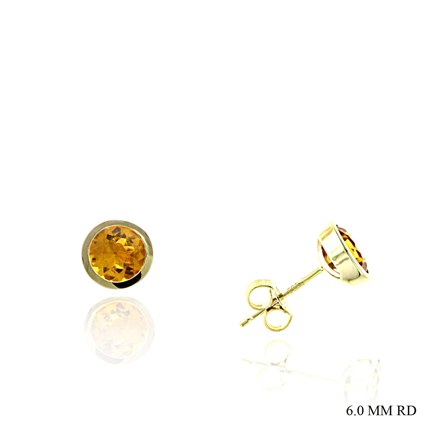 1.80 TCW Natural Round Cut Citrine 14K Yellow Gold Studs – November Birthstone